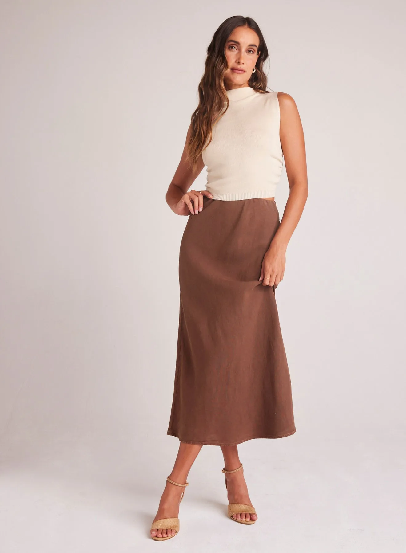 Bias Midi Skirt - Botanical Brown sold by Bella Dahl