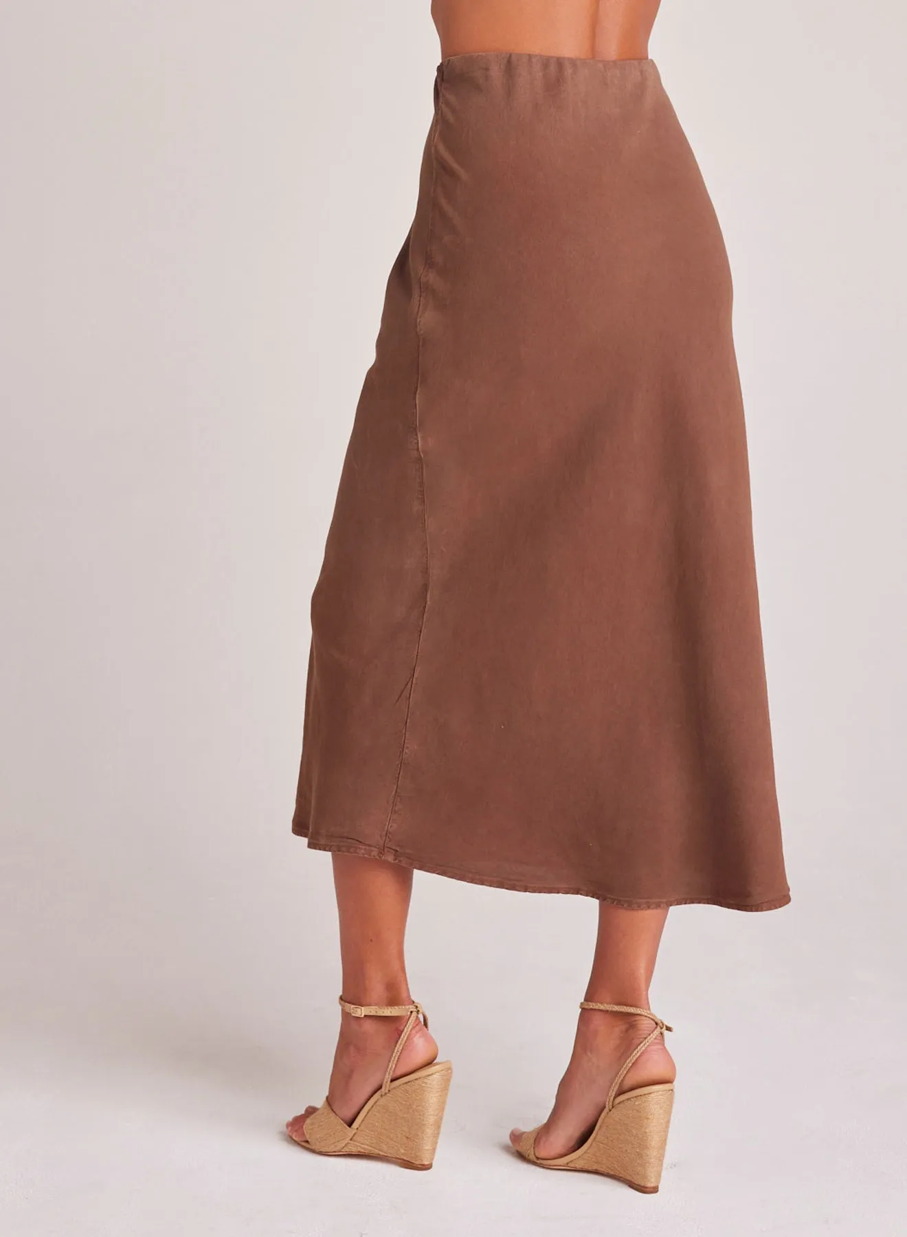 Bias Midi Skirt - Botanical Brown sold by Bella Dahl product image thumbnail 3