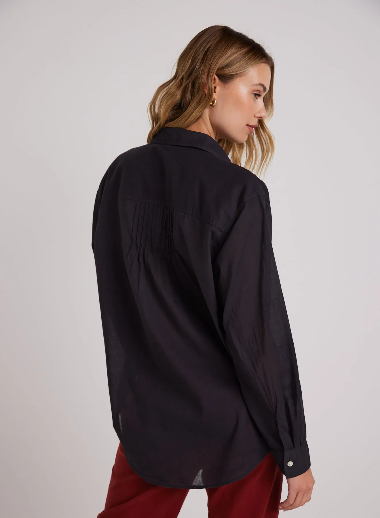 Pintuck Flowy Shirt - Black sold by Bella Dahl product image thumbnail 2