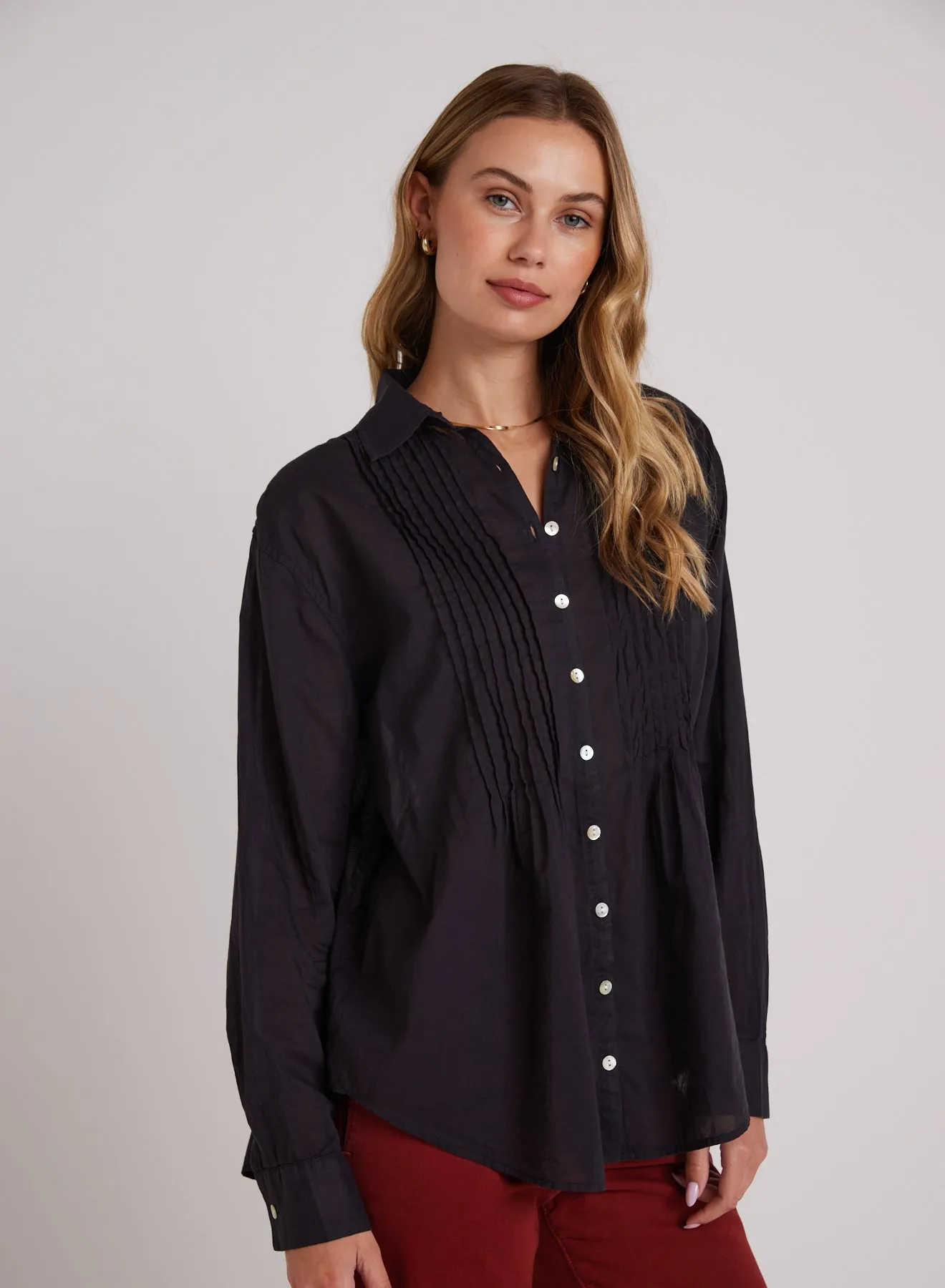 Pintuck Flowy Shirt - Black sold by Bella Dahl product image thumbnail 3