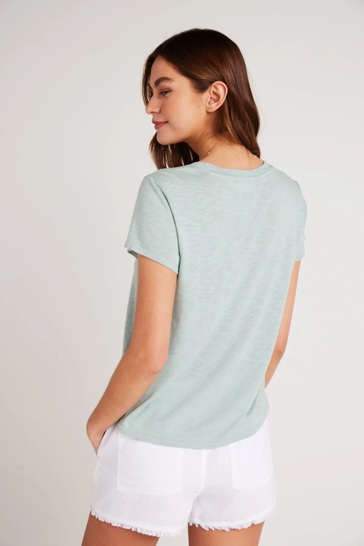 Side Slit V-Neck Tee - Oasis Green sold by Bella Dahl product image thumbnail 2