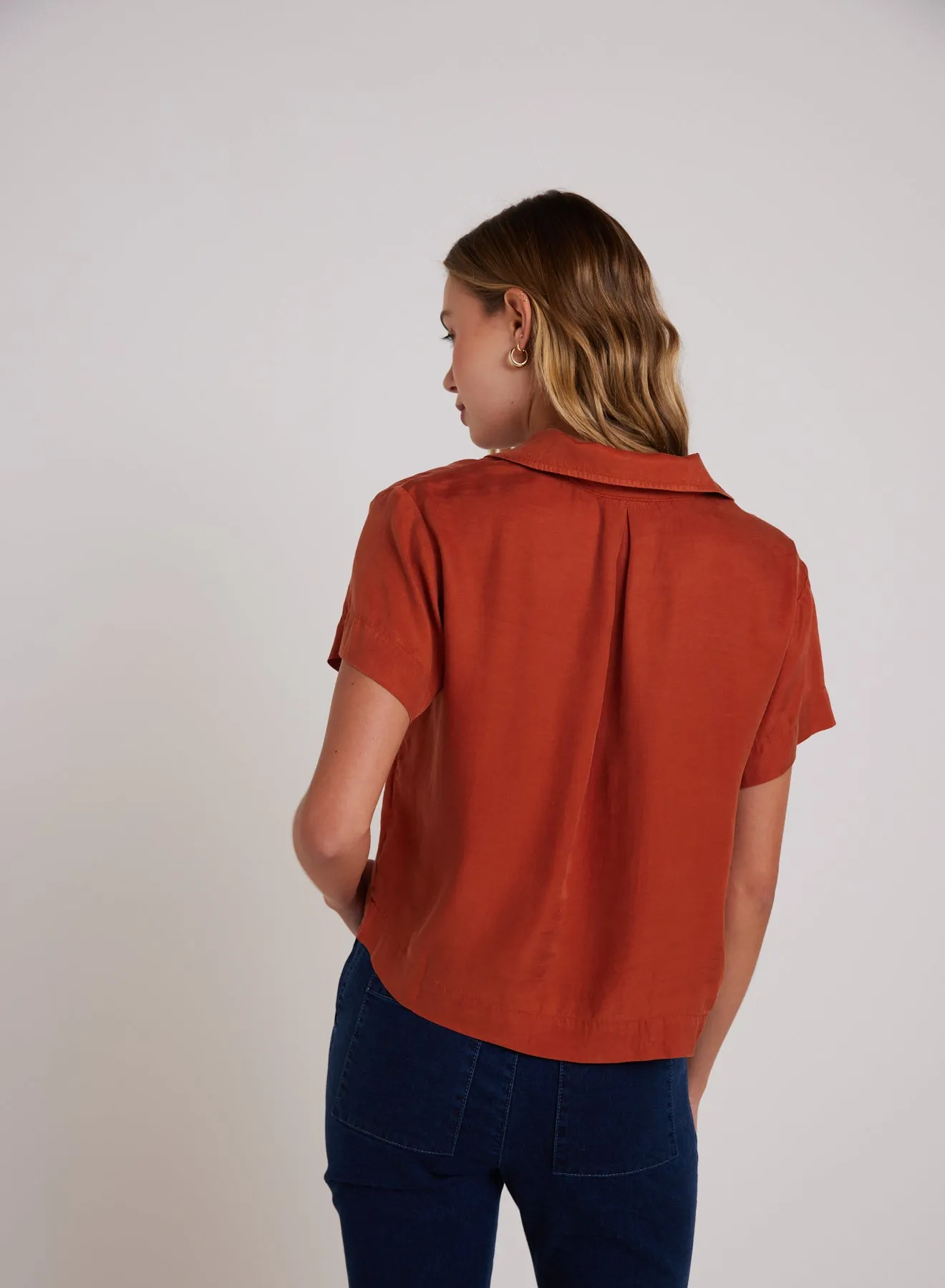 Short Sleeve Flowy Button Down - Amber Rust sold by Bella Dahl product image thumbnail 2