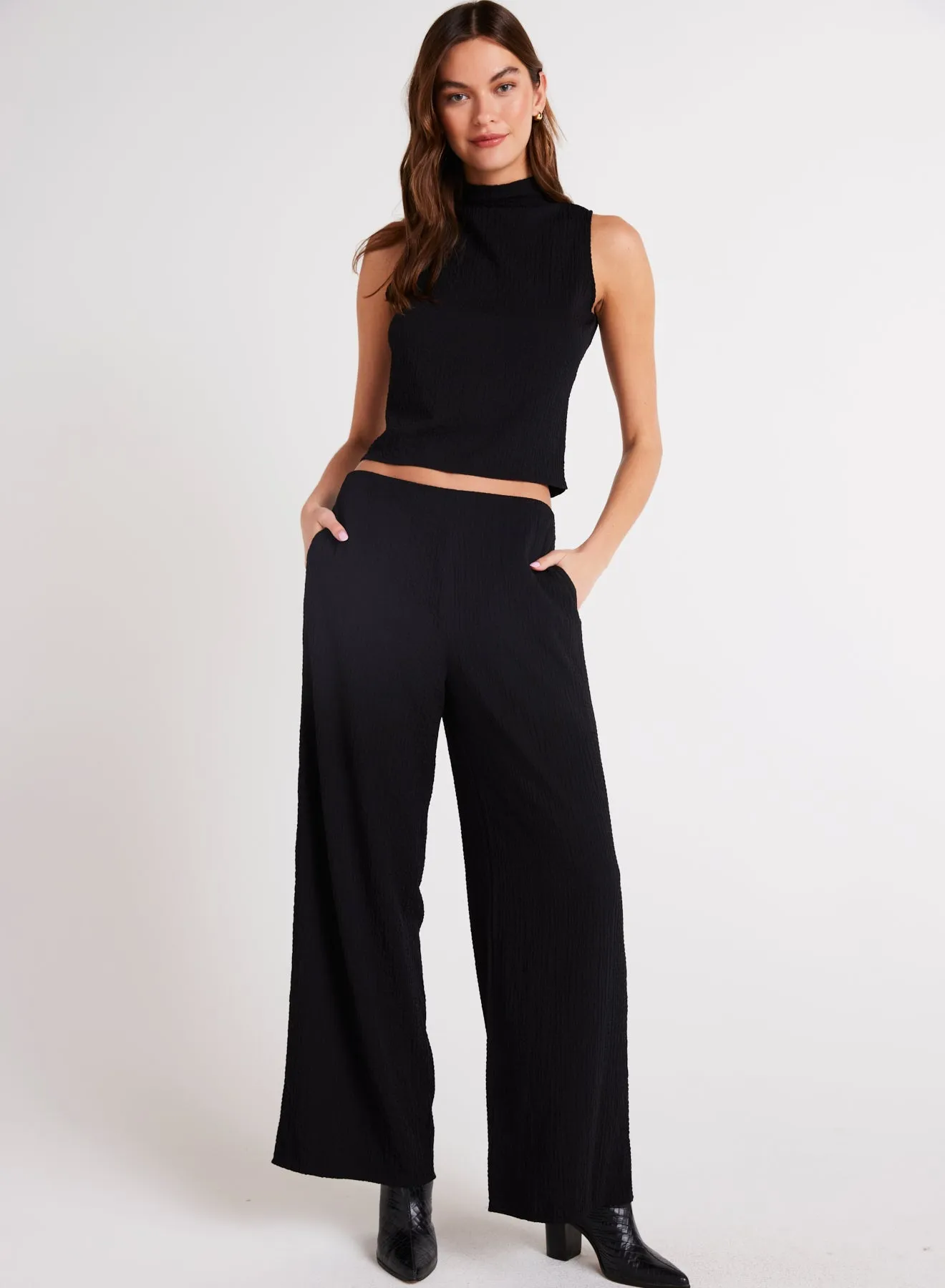 Clean Wide Leg Pant - Black sold by Bella Dahl