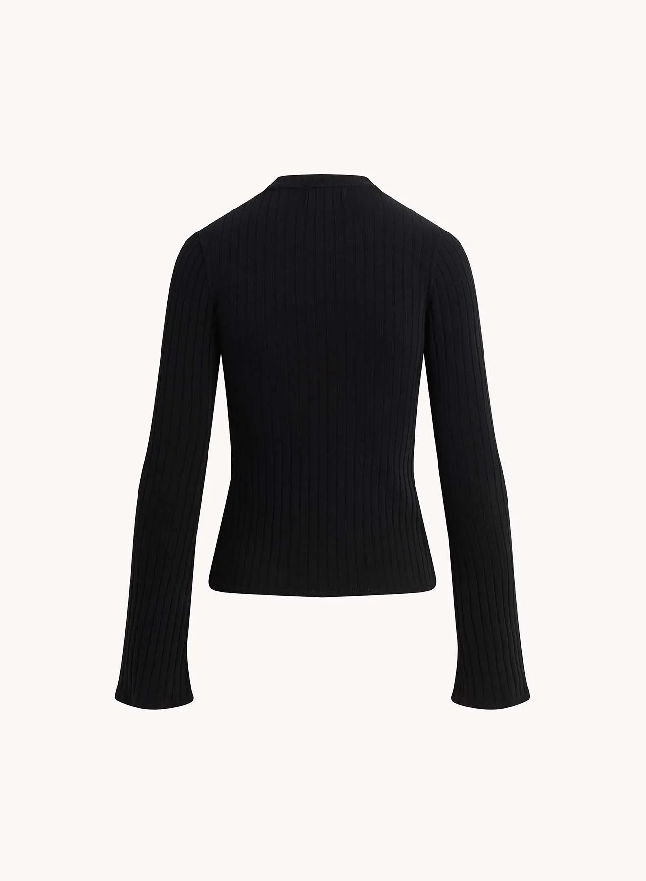 Long Bell Sleeve Rib Crew Tee - Black sold by Bella Dahl product image thumbnail 2
