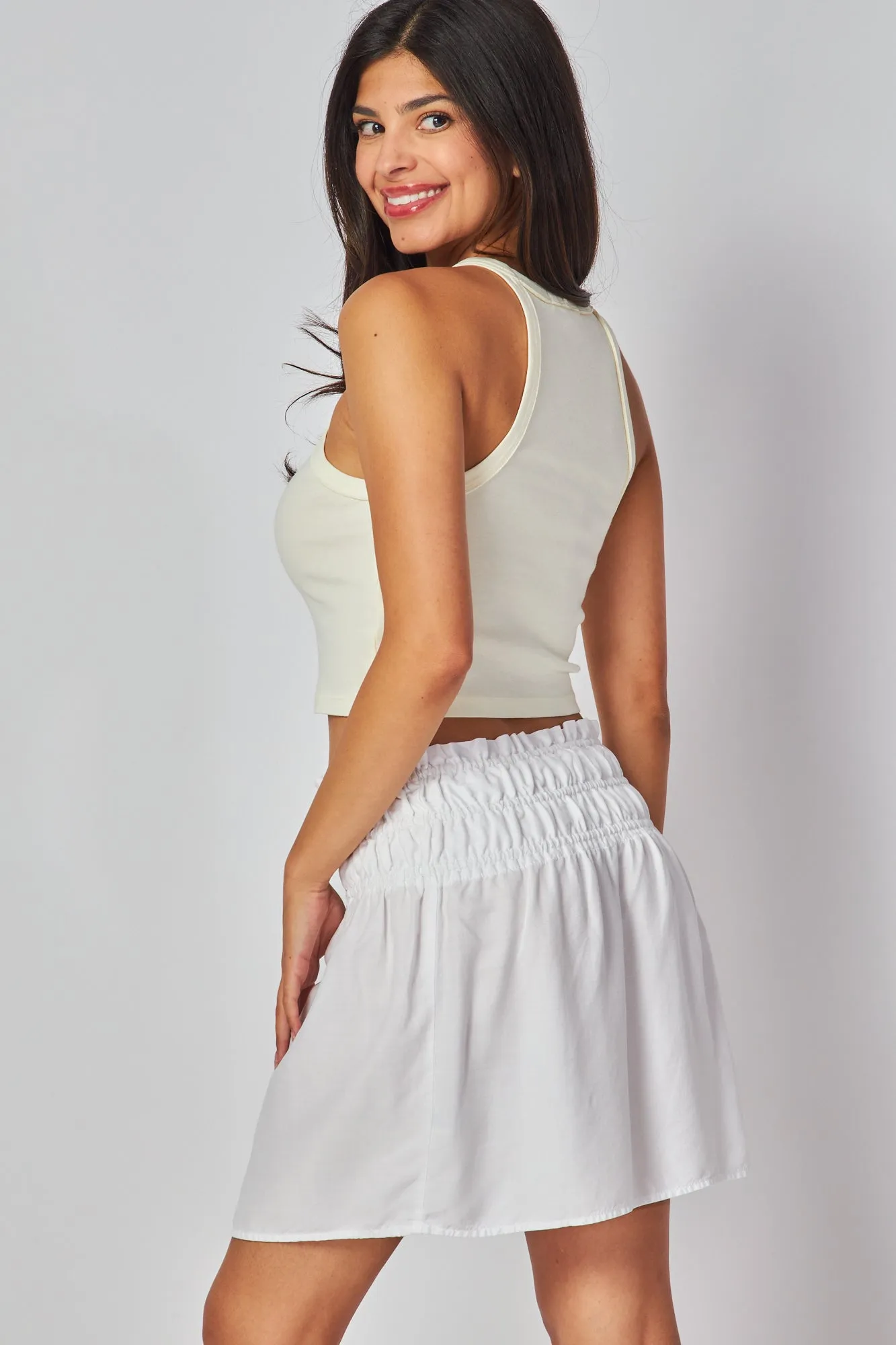 Elastic Shirred Skirt - White sold by Bella Dahl product image thumbnail 2