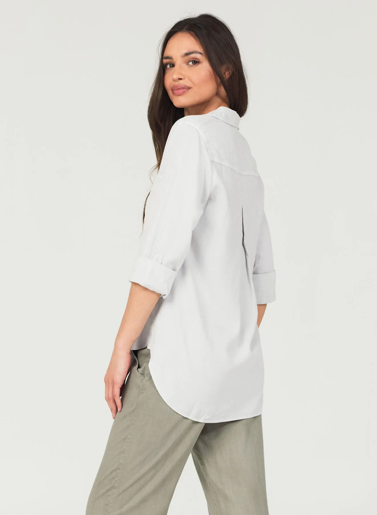 Shirt Tail Button Down - Foggy Sky sold by Bella Dahl product image thumbnail 2