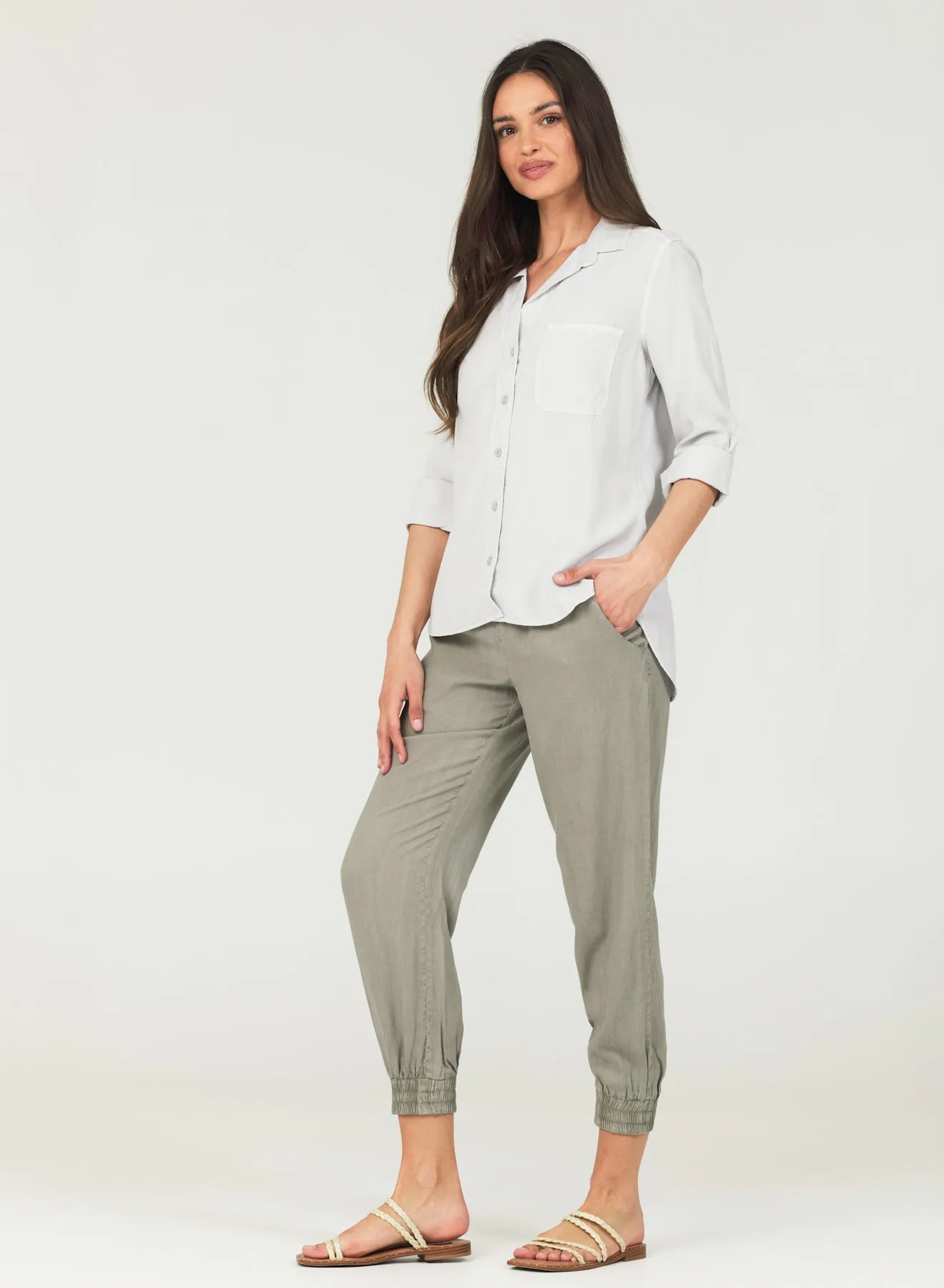 Shirt Tail Button Down - Foggy Sky sold by Bella Dahl product image thumbnail 3