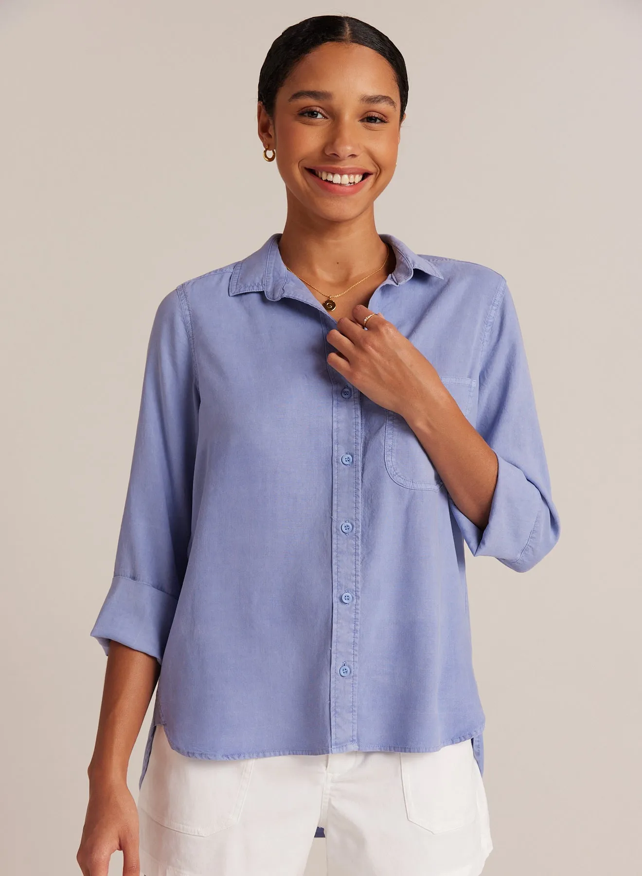 Shirt Tail Button Down - Peri Blue sold by Bella Dahl product image thumbnail 2