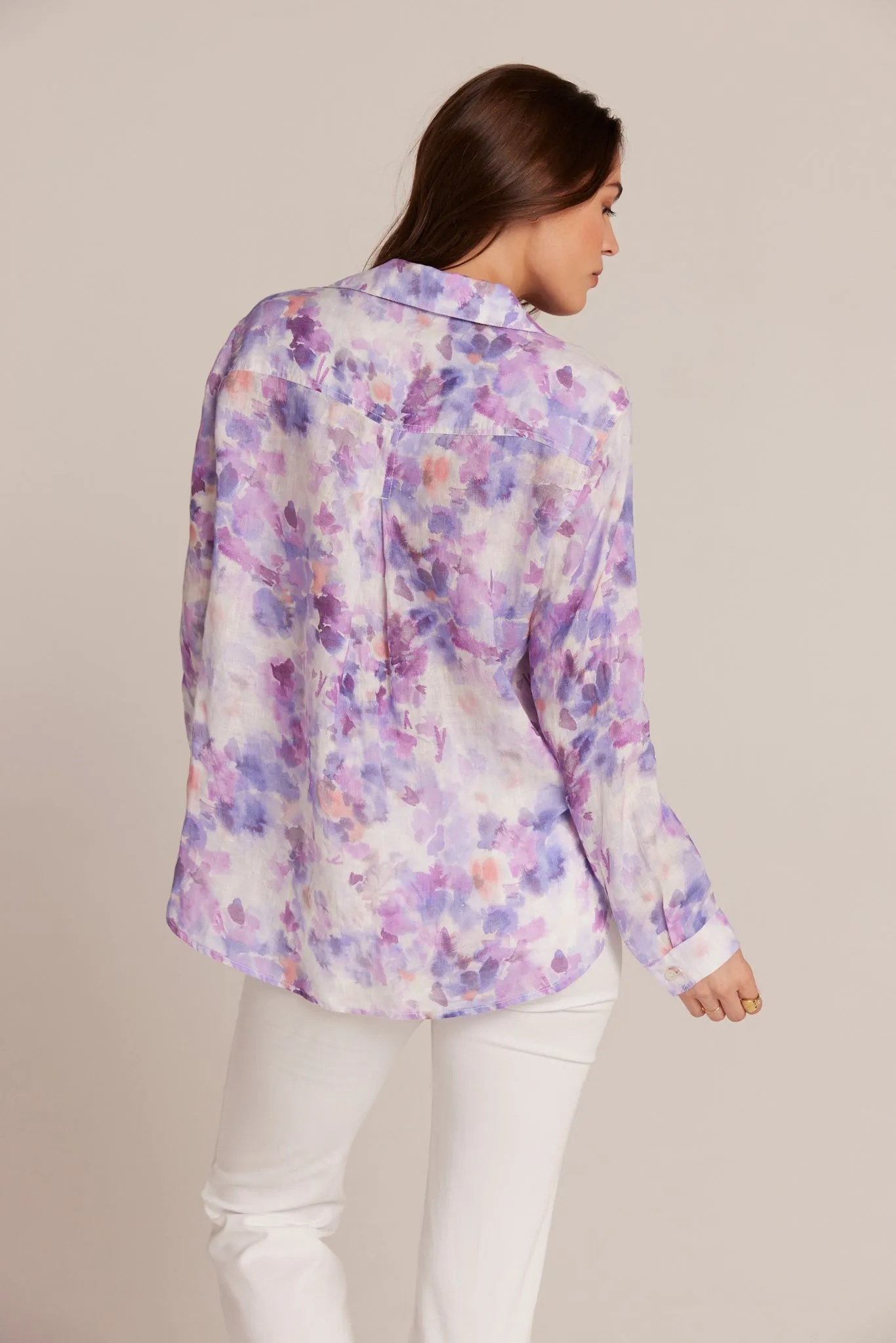 Linen Pocket Button Down - Iris Floral Print sold by Bella Dahl product image thumbnail 2