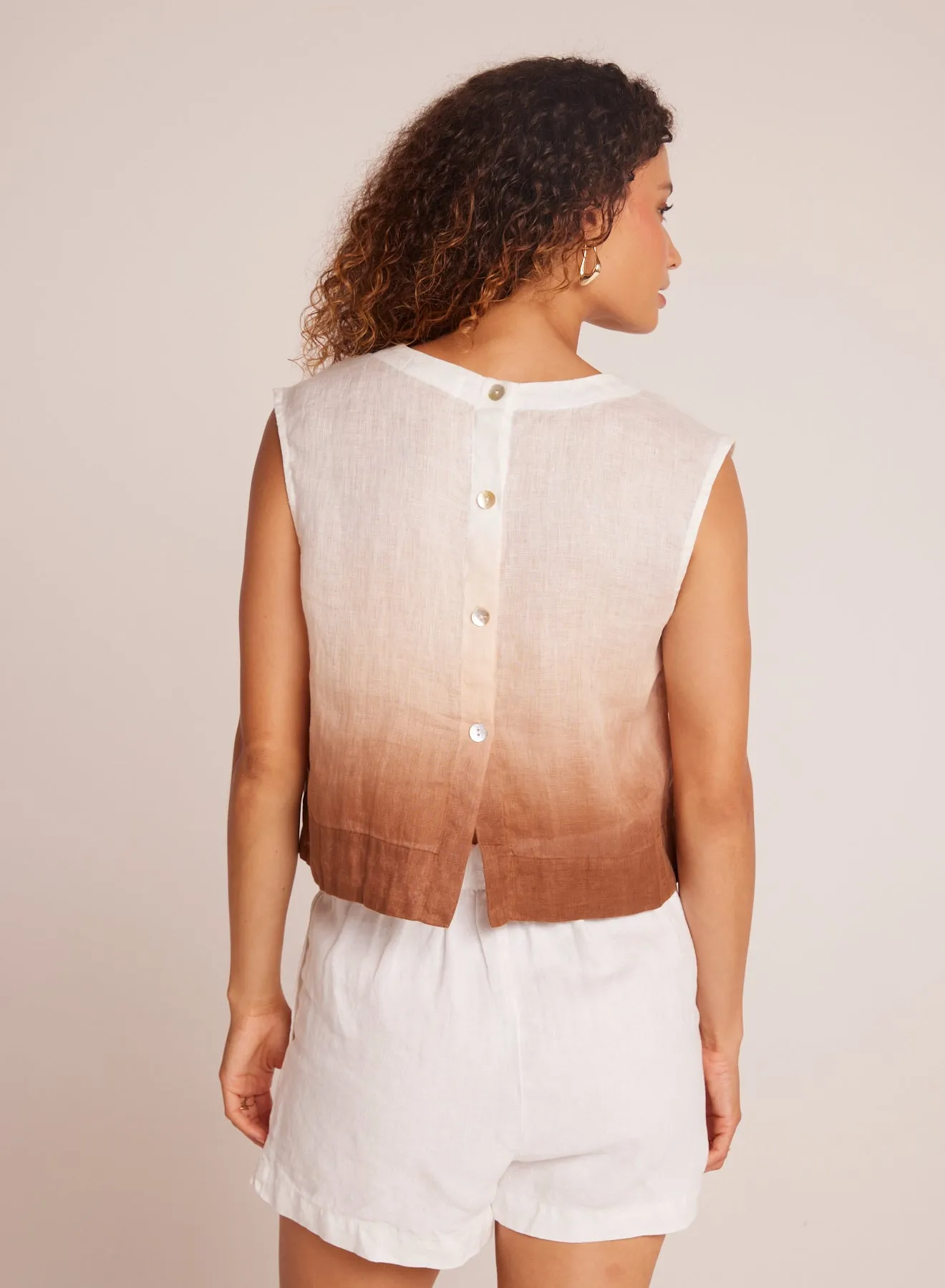 Boxy Button Back Top - Coconut Ombre Dye sold by Bella Dahl product image thumbnail 2