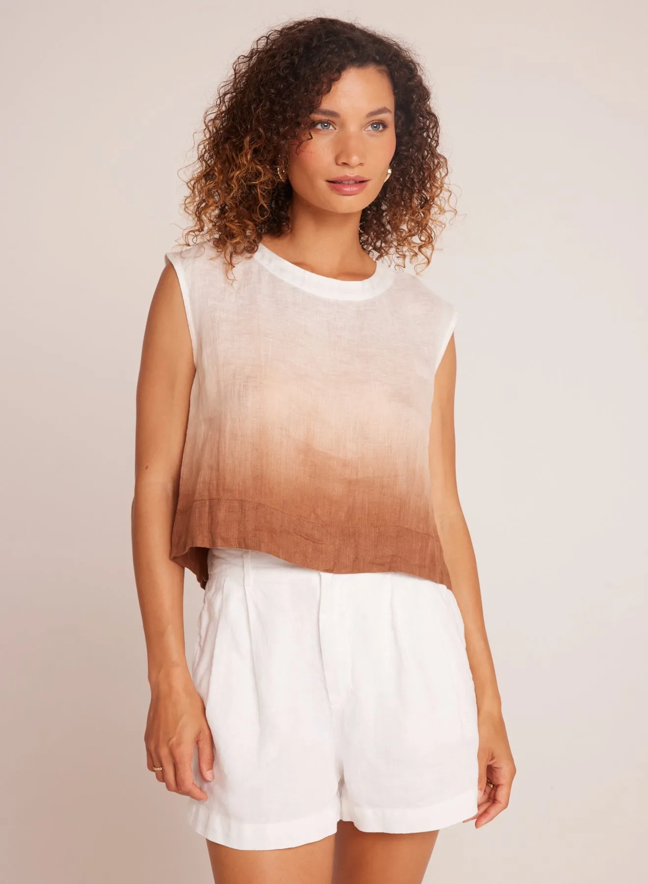 Boxy Button Back Top - Coconut Ombre Dye sold by Bella Dahl