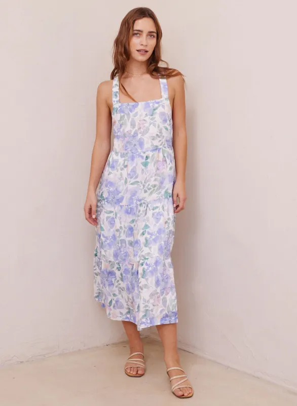 Scrunch Strap Tiered Midi Dress - Peri Jardin Print made by Bella Dahl