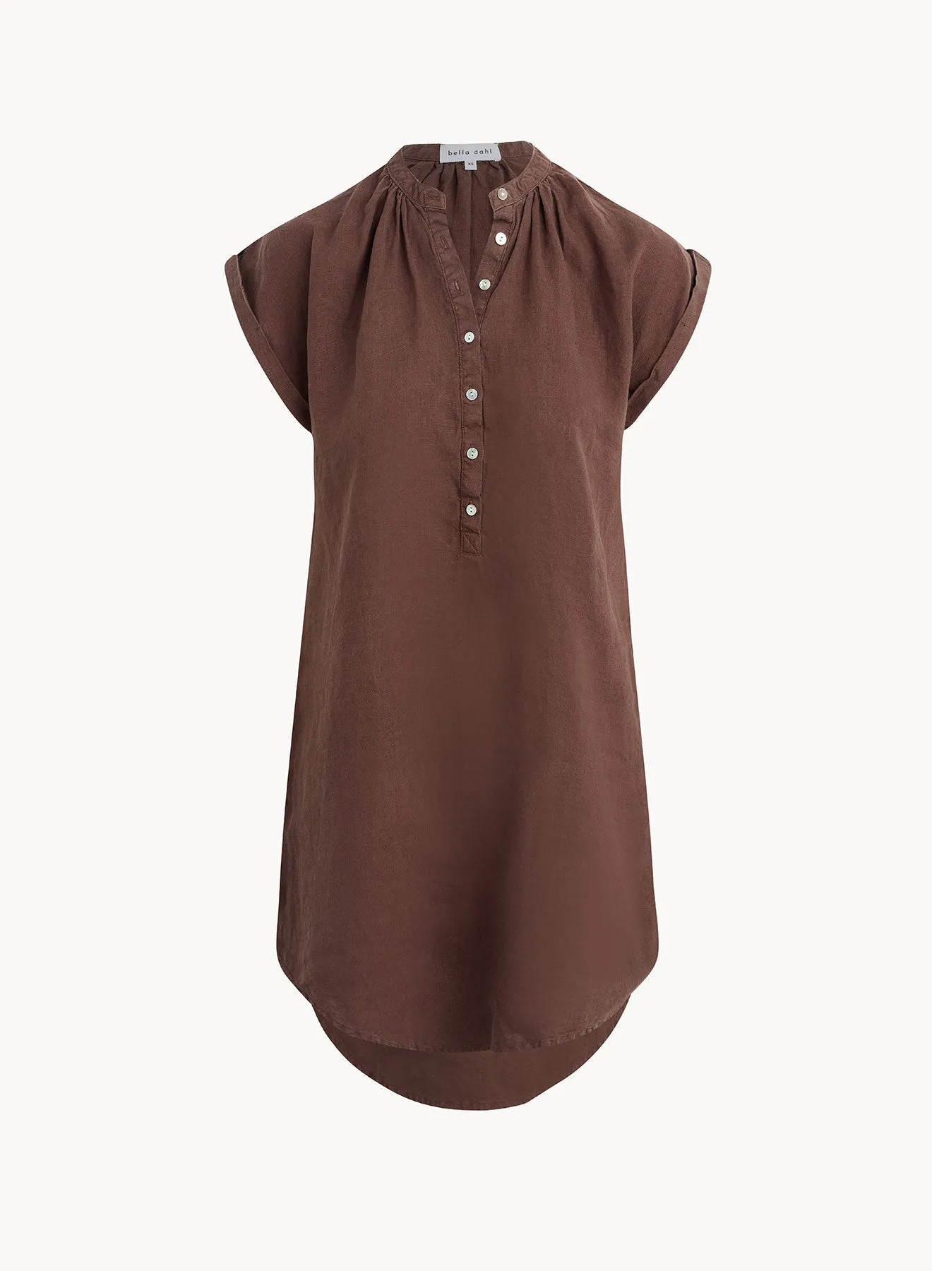 Cap Sleeve Henley Dress - Cocoa Cabana sold by Bella Dahl