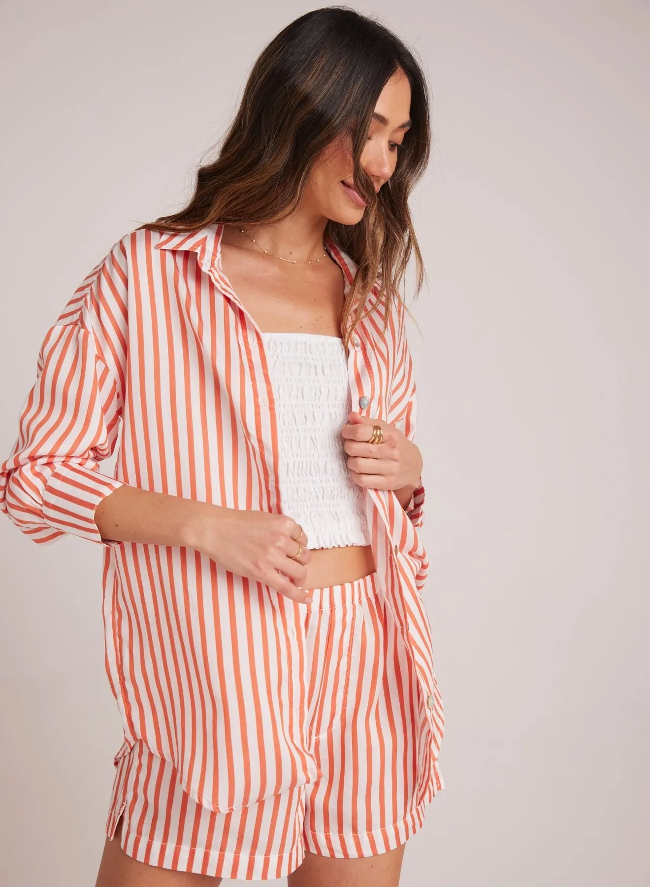 Boyfriend Button Down - Sunset Blaze Stripe sold by Bella Dahl