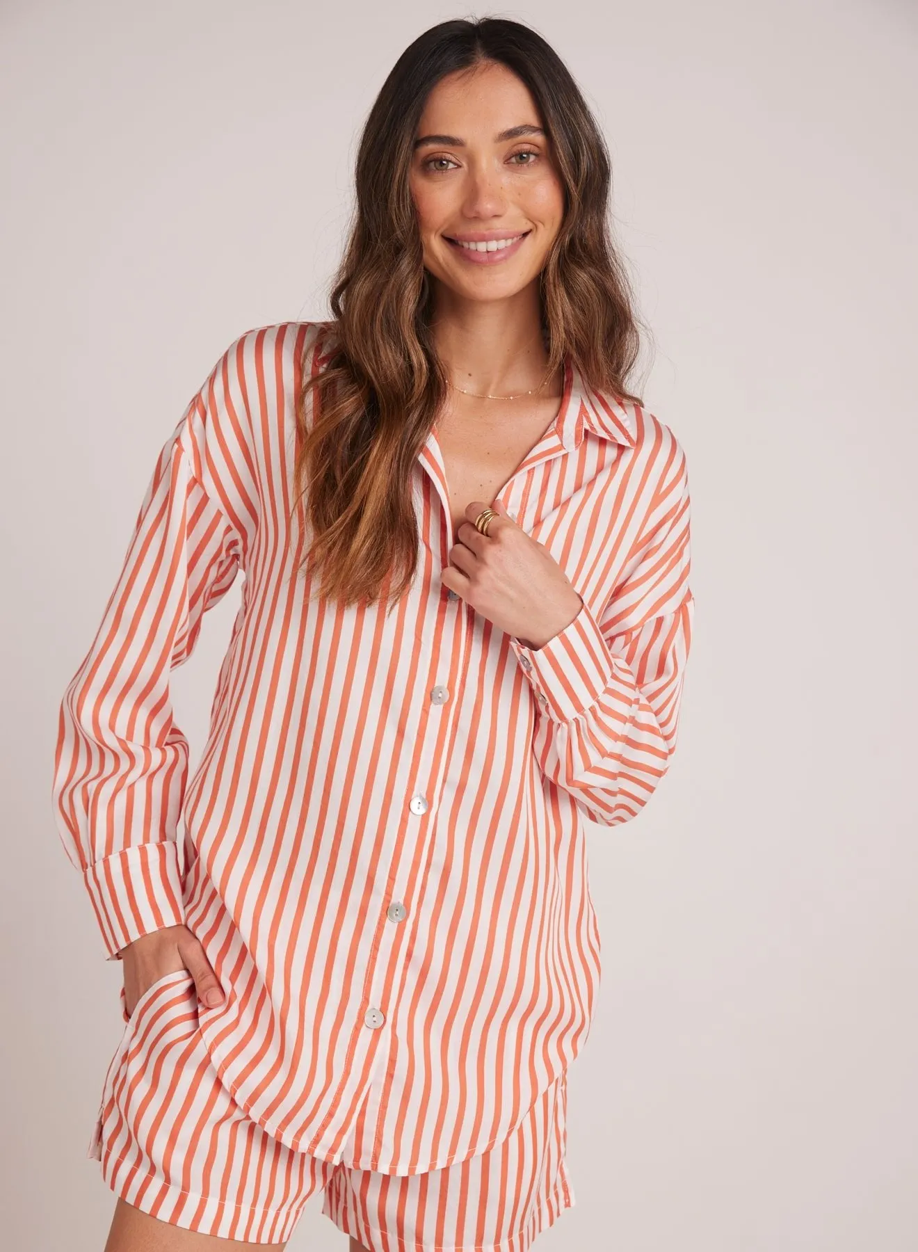Boyfriend Button Down - Sunset Blaze Stripe sold by Bella Dahl product image thumbnail 2