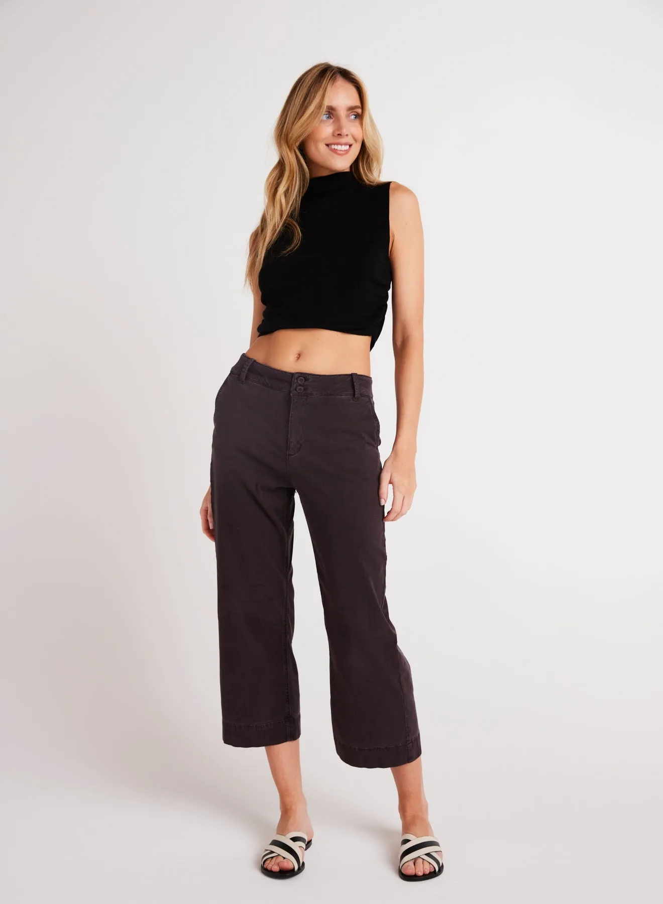 Sofia Wide Leg Crop - Black Smoke sold by Bella Dahl
