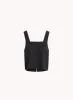 Button Back Linen Tank  - Black sold by Bella Dahl