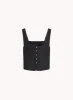 Button Back Linen Tank  - Black sold by Bella Dahl