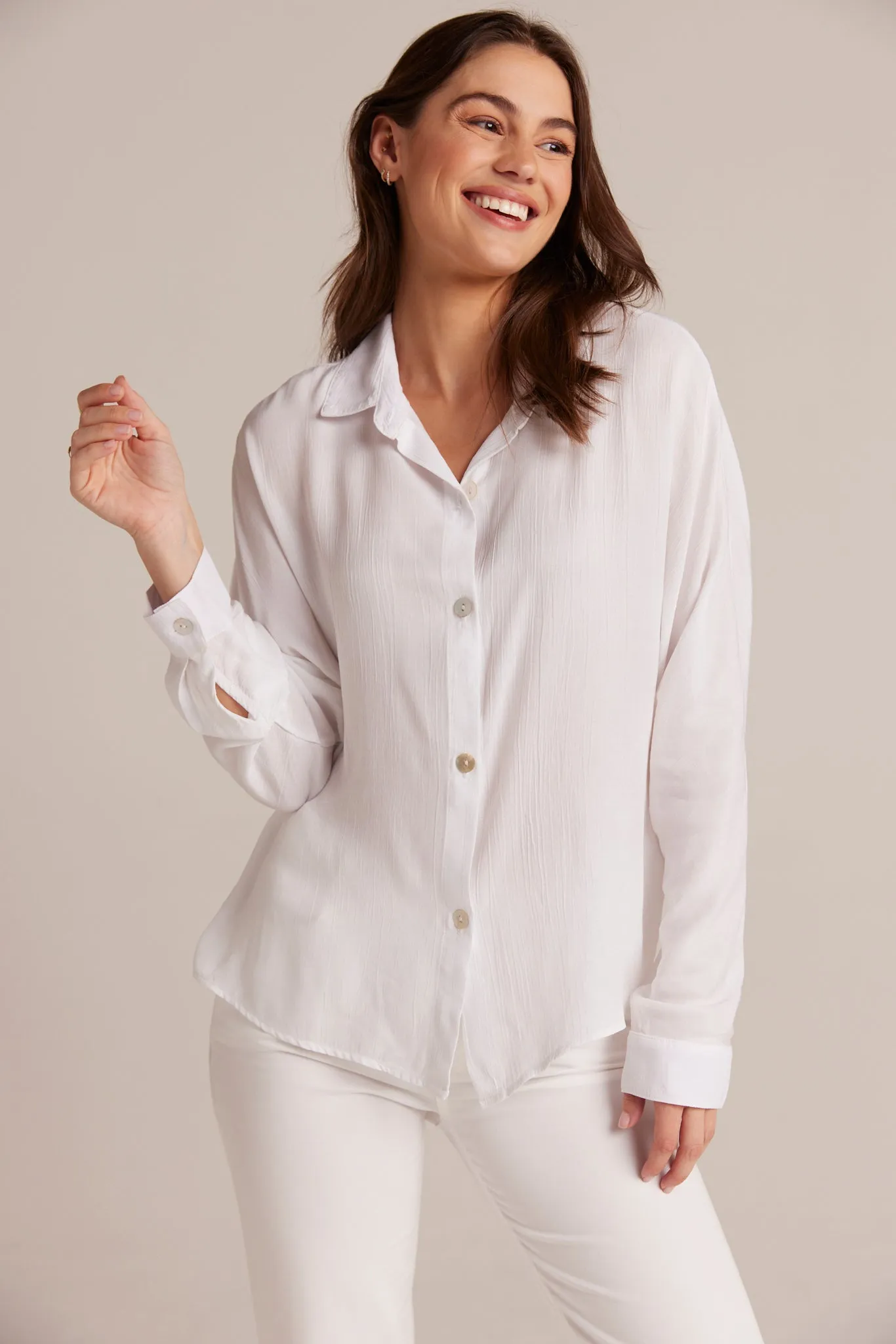 Dolman Sleeve Button Down - White sold by Bella Dahl