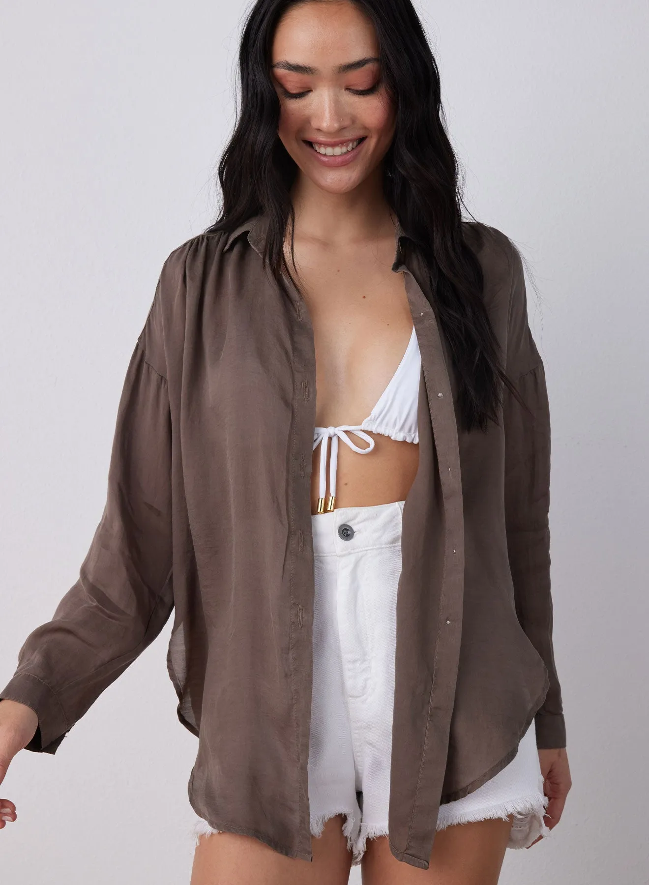 Flowy Beach Shirt - Sierra Brown sold by Bella Dahl product image thumbnail 4