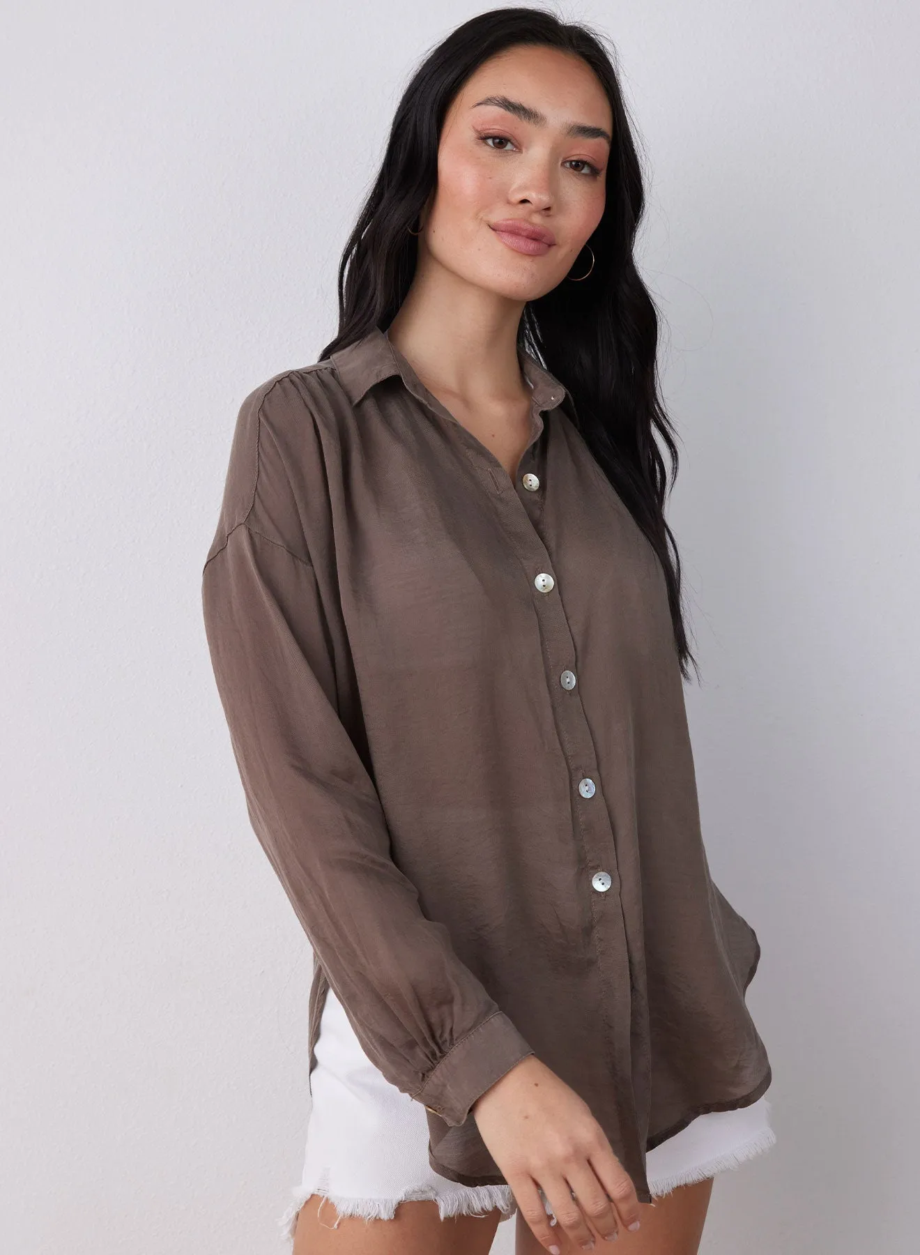 Flowy Beach Shirt - Sierra Brown sold by Bella Dahl product image thumbnail 2