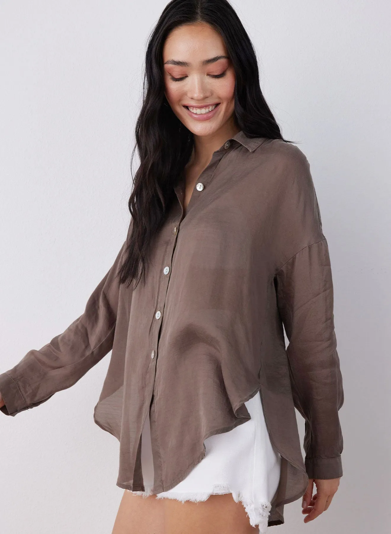 Flowy Beach Shirt - Sierra Brown sold by Bella Dahl