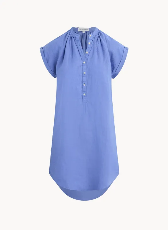 Cap Sleeve Henley Dress -  Bahia Blue sold by Bella Dahl