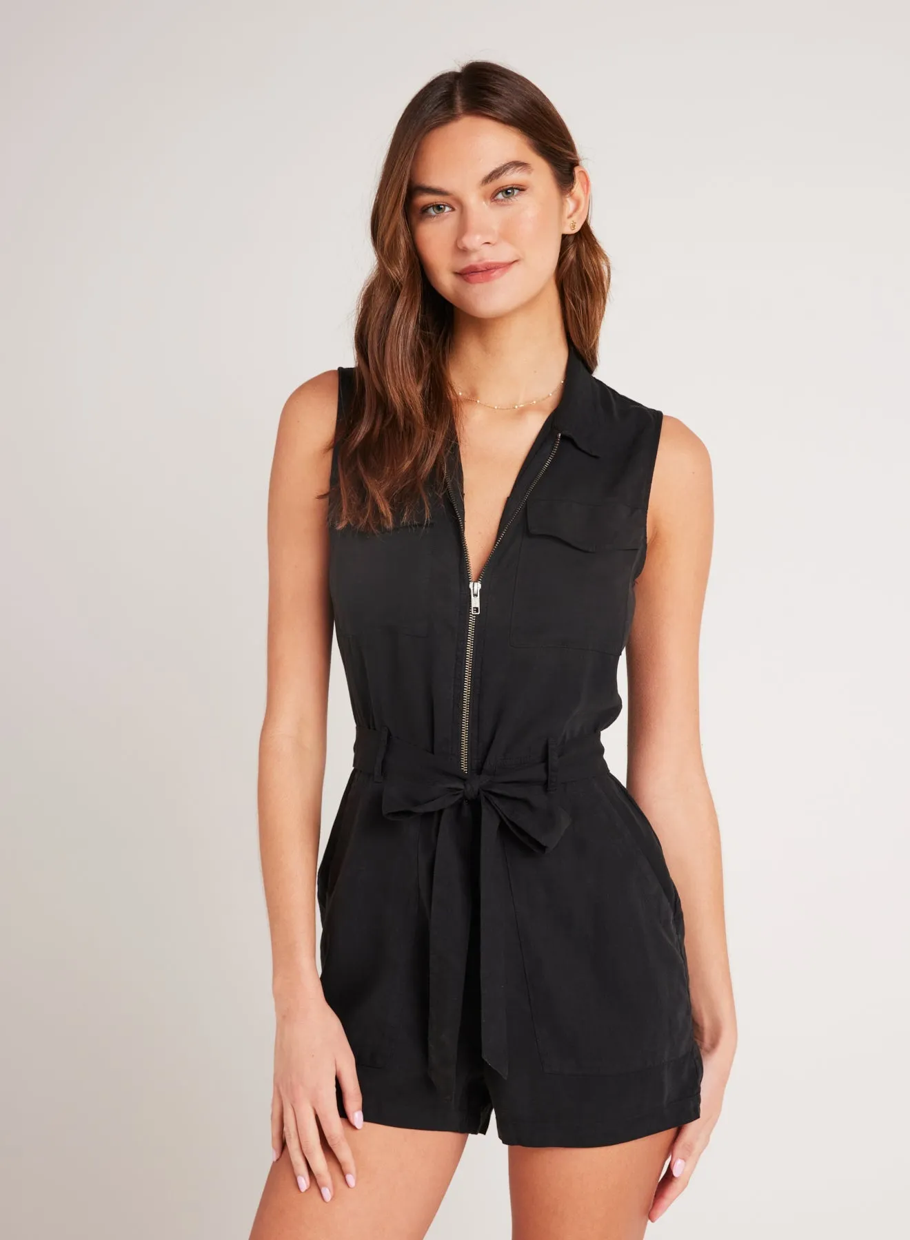 Zip Front Romper - Vintage Black sold by Bella Dahl