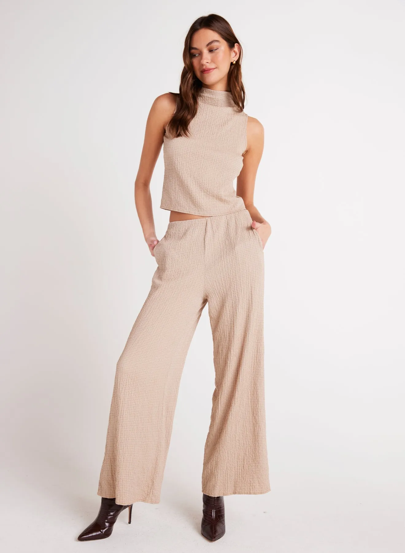 Clean Wide Leg Pant - Light Oak sold by Bella Dahl