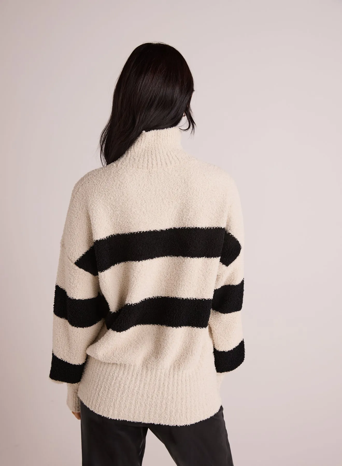Plush Striped Turtleneck Sweater - Bone & Black sold by Bella Dahl product image thumbnail 2