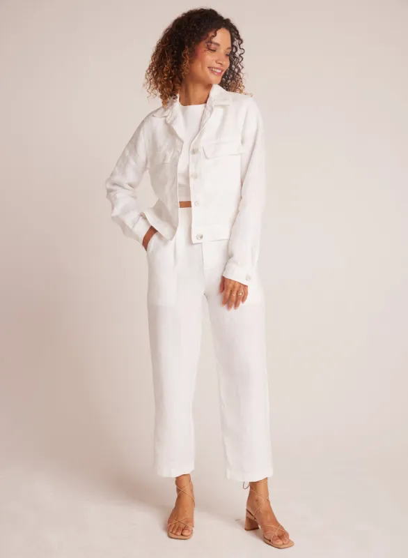 Relaxed Pleat Front Trouser - White sold by Bella Dahl