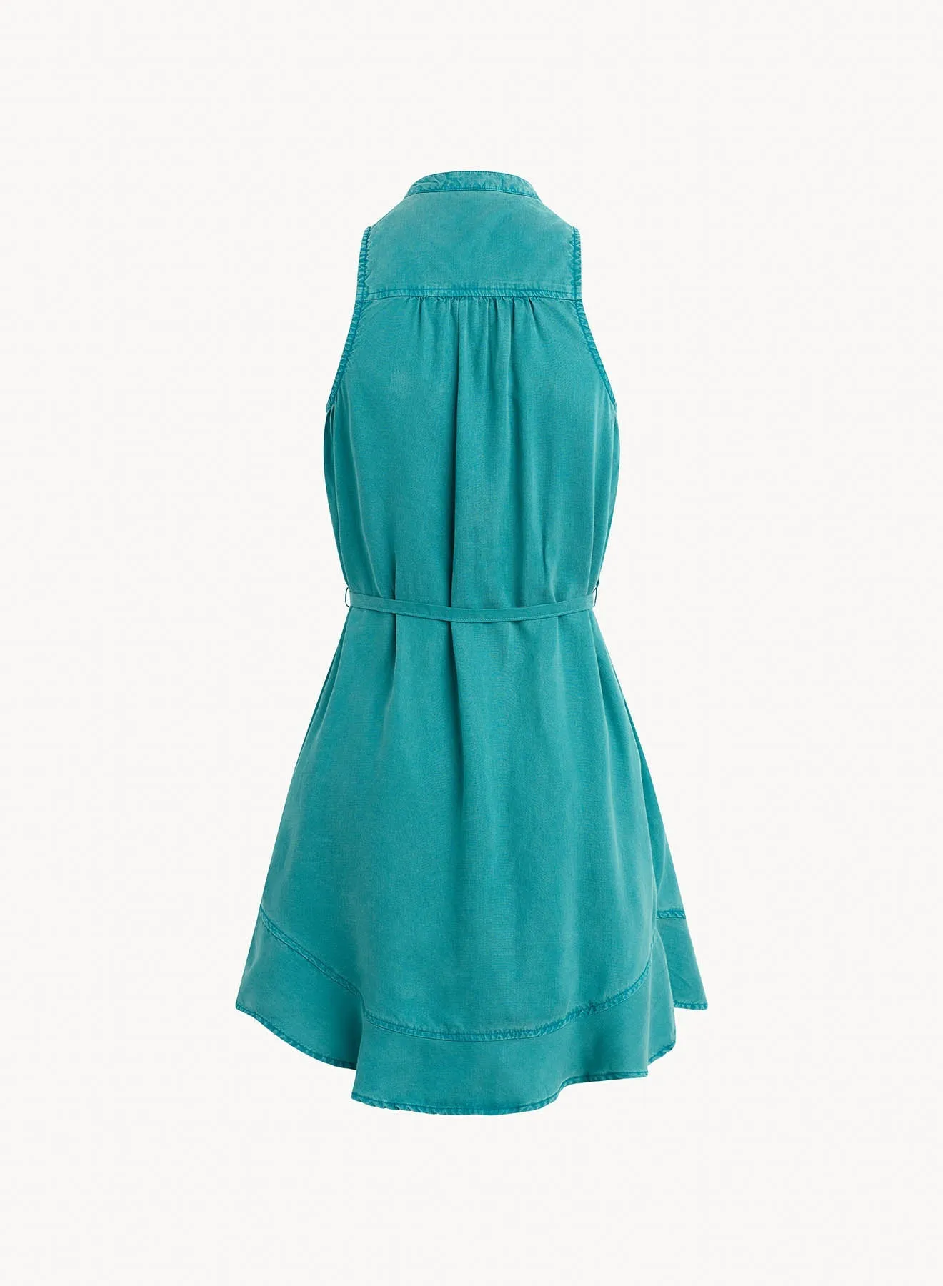 Sleeveless Ruffle Hem Placket Dress - Deep Azure sold by Bella Dahl product image thumbnail 2