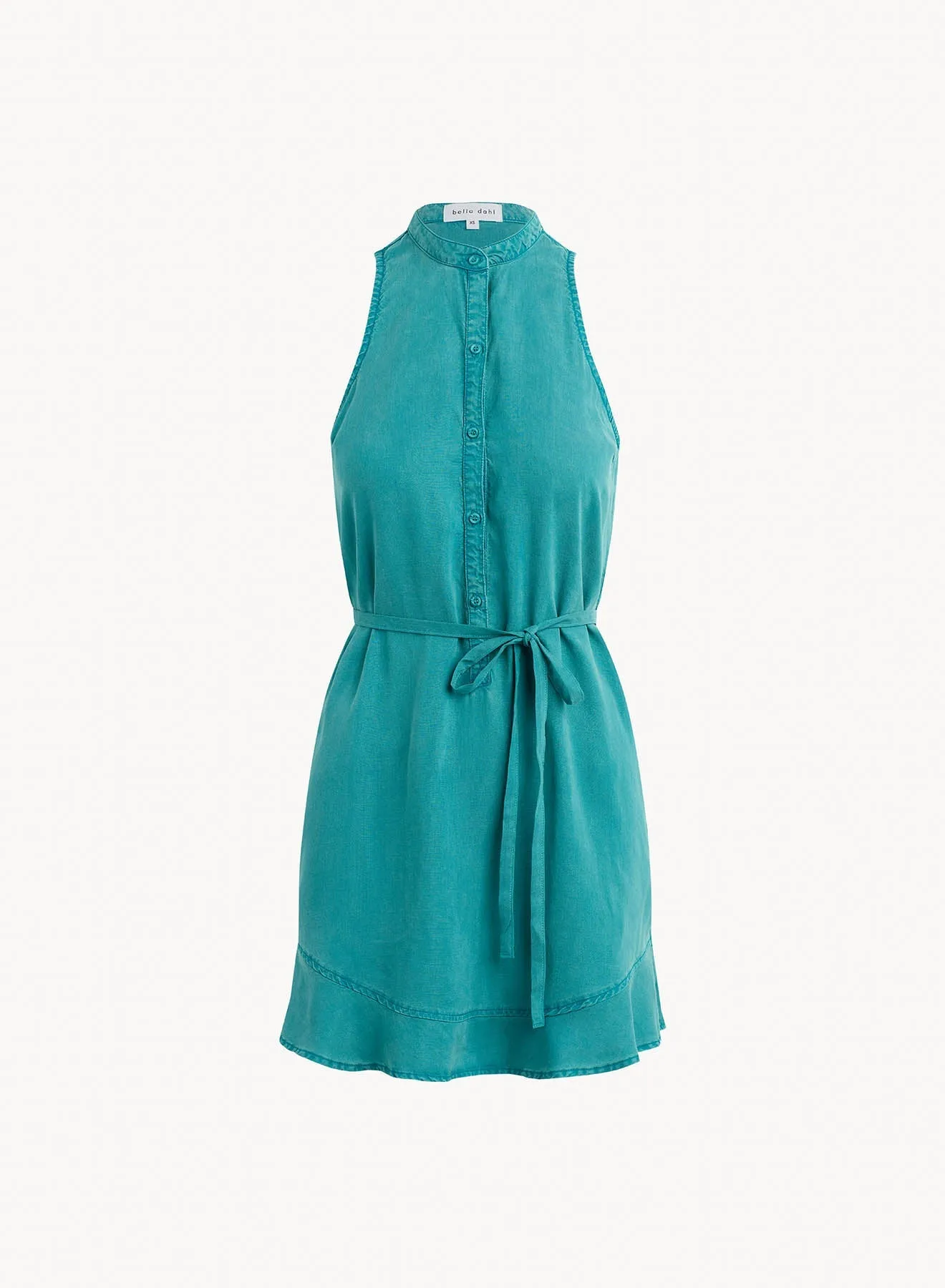 Sleeveless Ruffle Hem Placket Dress - Deep Azure sold by Bella Dahl