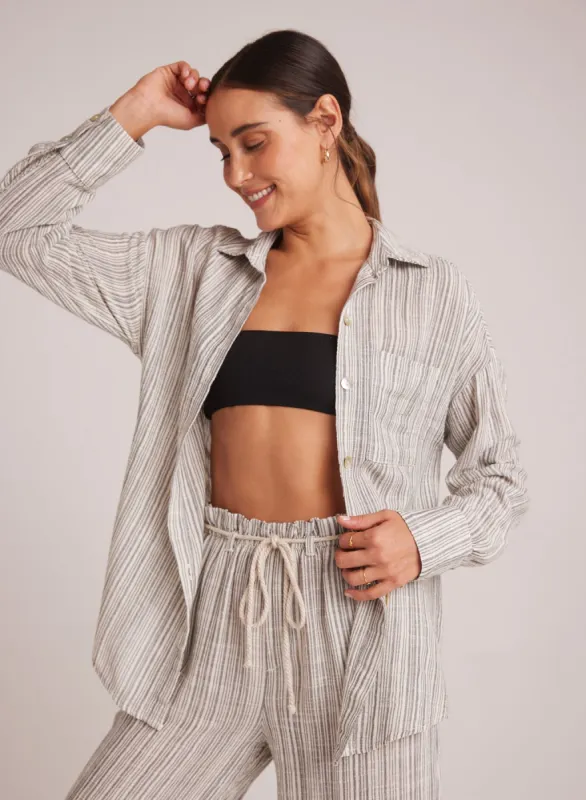 Oversize Pocket  Button Down - Eze Slub Stripe sold by Bella Dahl
