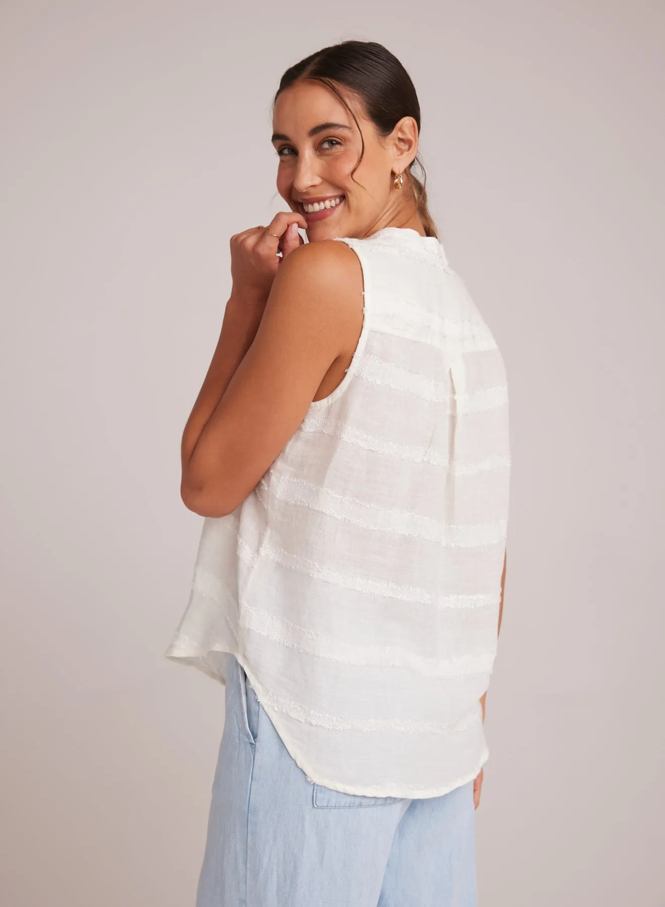 Sleeveless Hidden Placket Button Down - White sold by Bella Dahl product image thumbnail 2