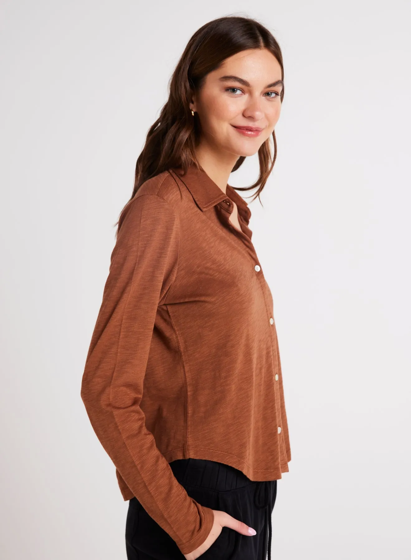 Long Sleeve Knit Button Down - Twilight Gold sold by Bella Dahl product image thumbnail 3