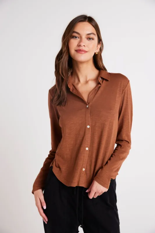 Long Sleeve Knit Button Down - Twilight Gold sold by Bella Dahl