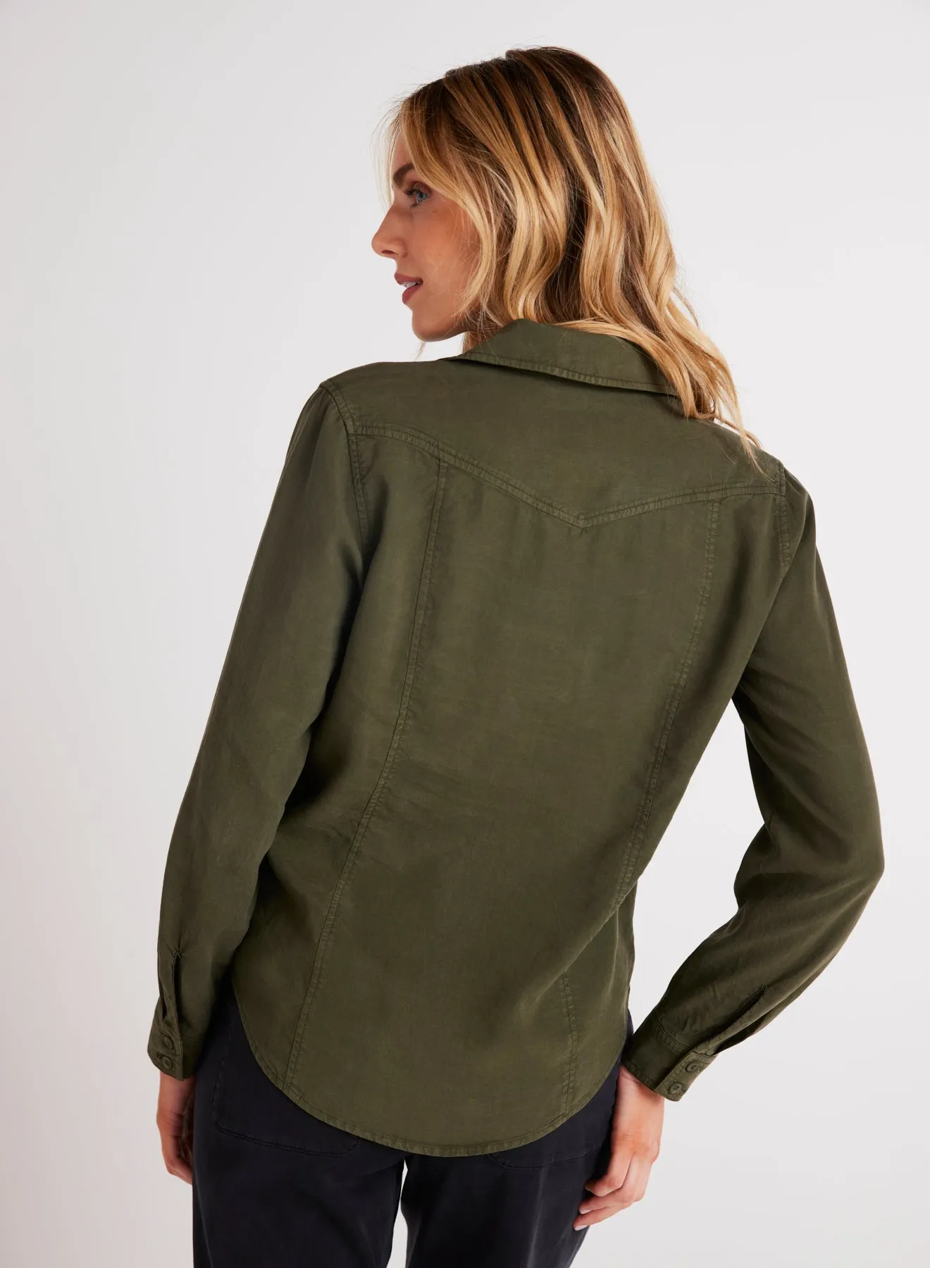 Long Sleeve Seamed Shirt - Italian Herb sold by Bella Dahl product image thumbnail 2