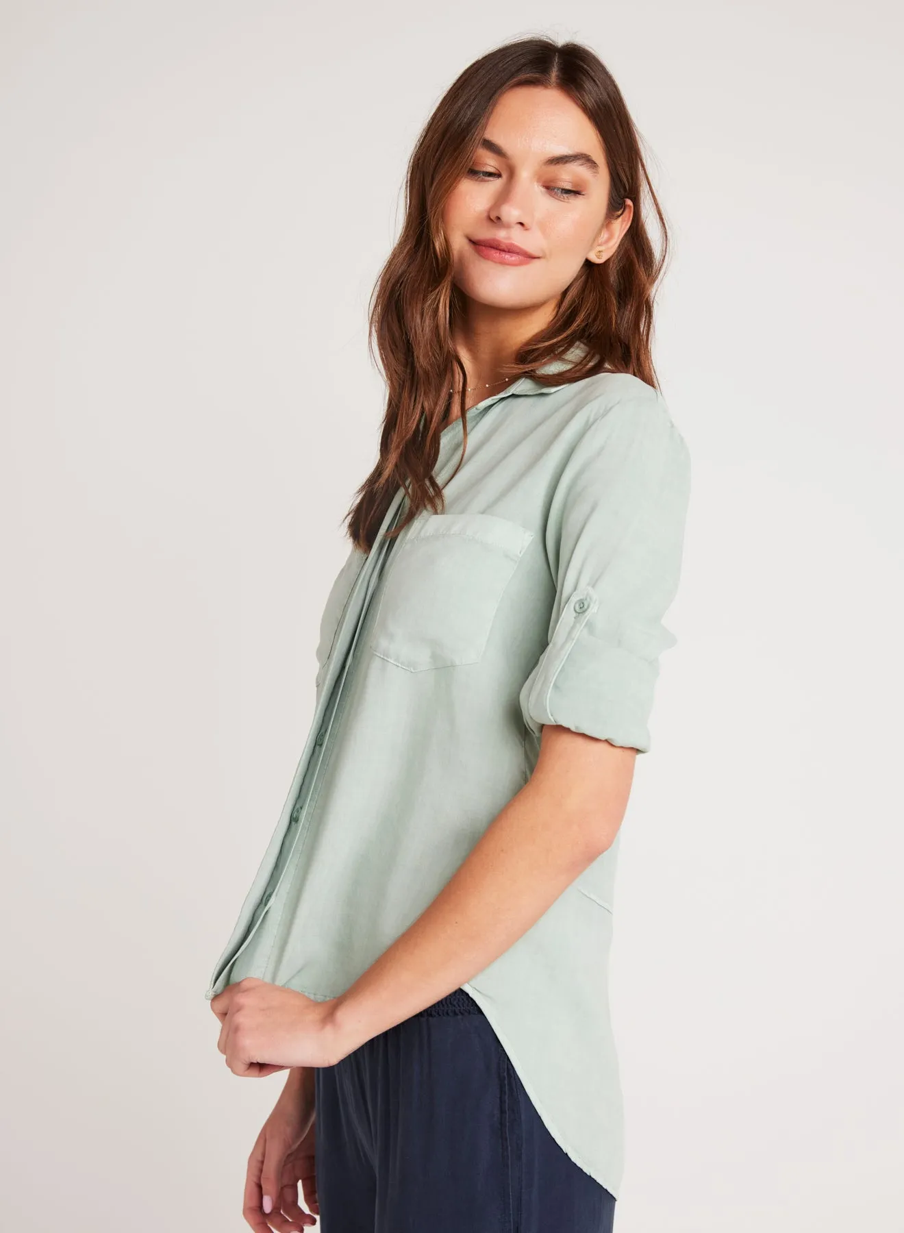 Split Back Button Down - Oasis Green sold by Bella Dahl product image thumbnail 3