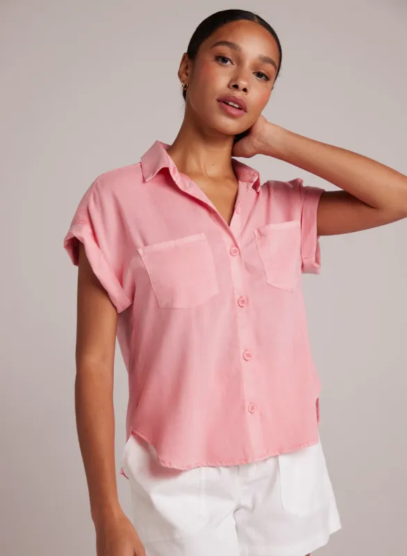 Two Pocket Short Sleeve Shirt - Blossom Pink sold by Bella Dahl