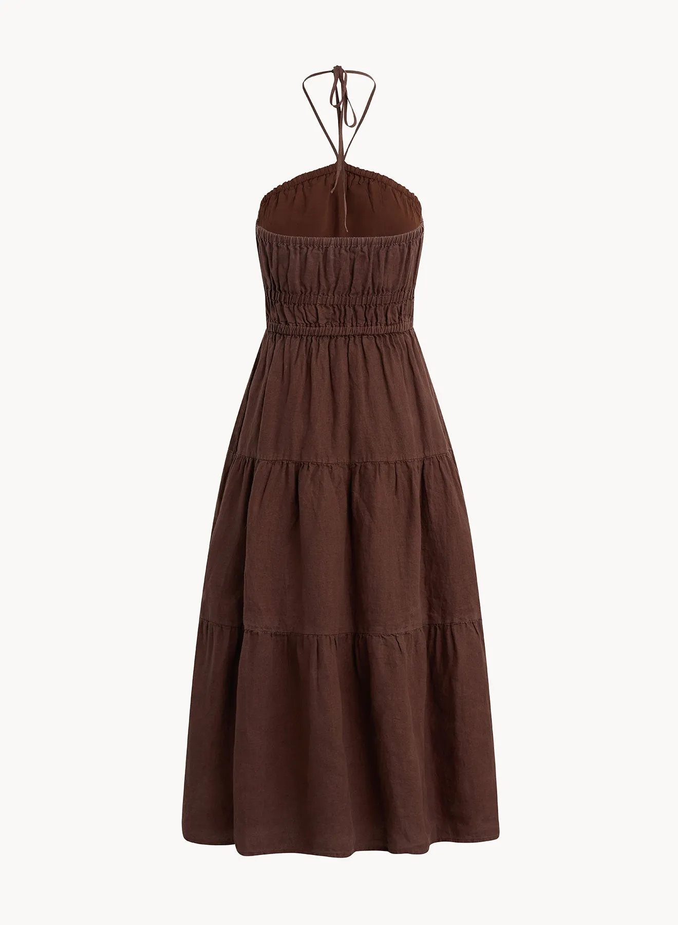 Gathered Halter Midi Dress - Cocoa Cabana sold by Bella Dahl product image thumbnail 2