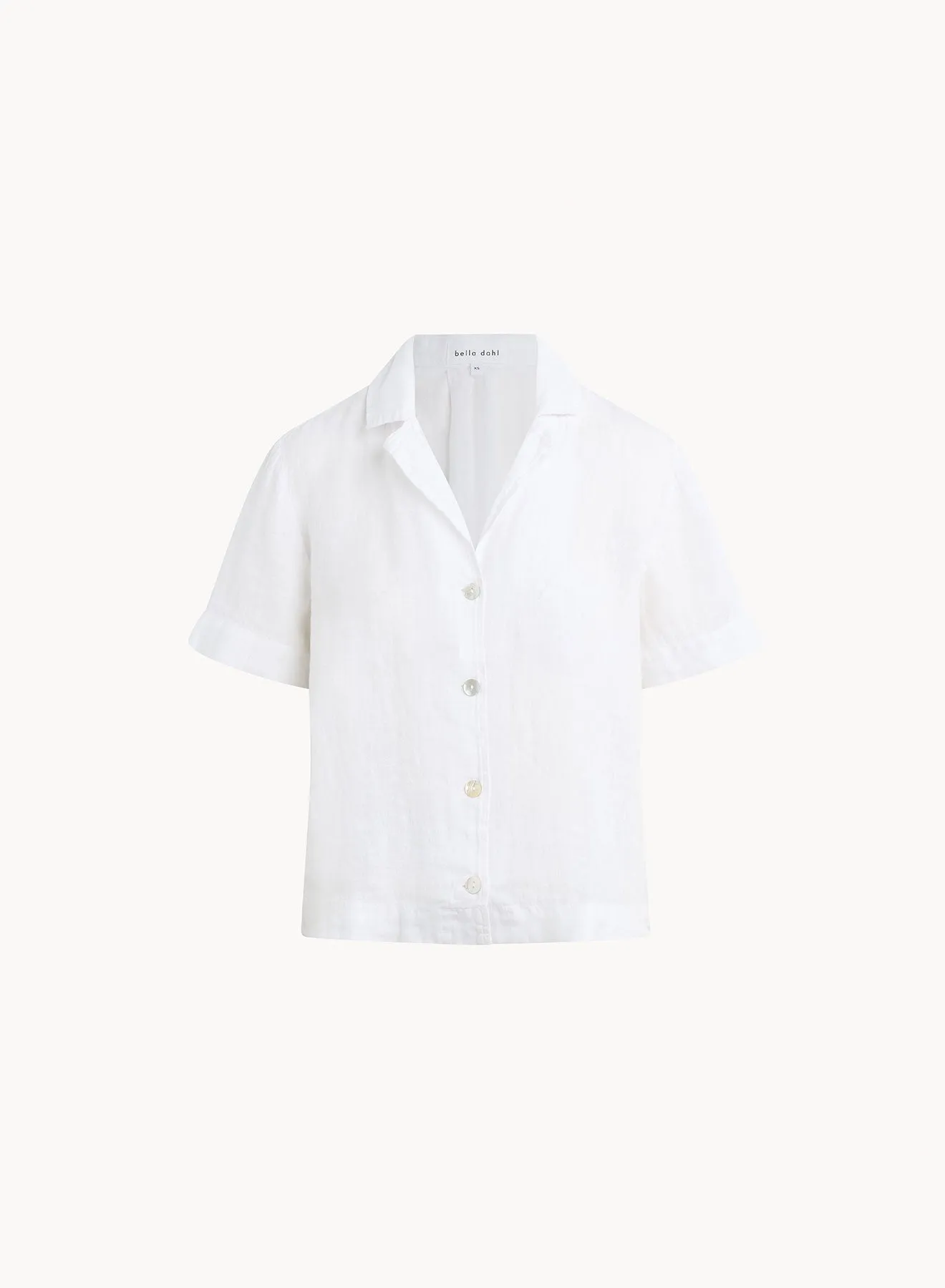 Linen Short Sleeve Flowy Button Down - Camellia Coral sold by Bella Dahl
