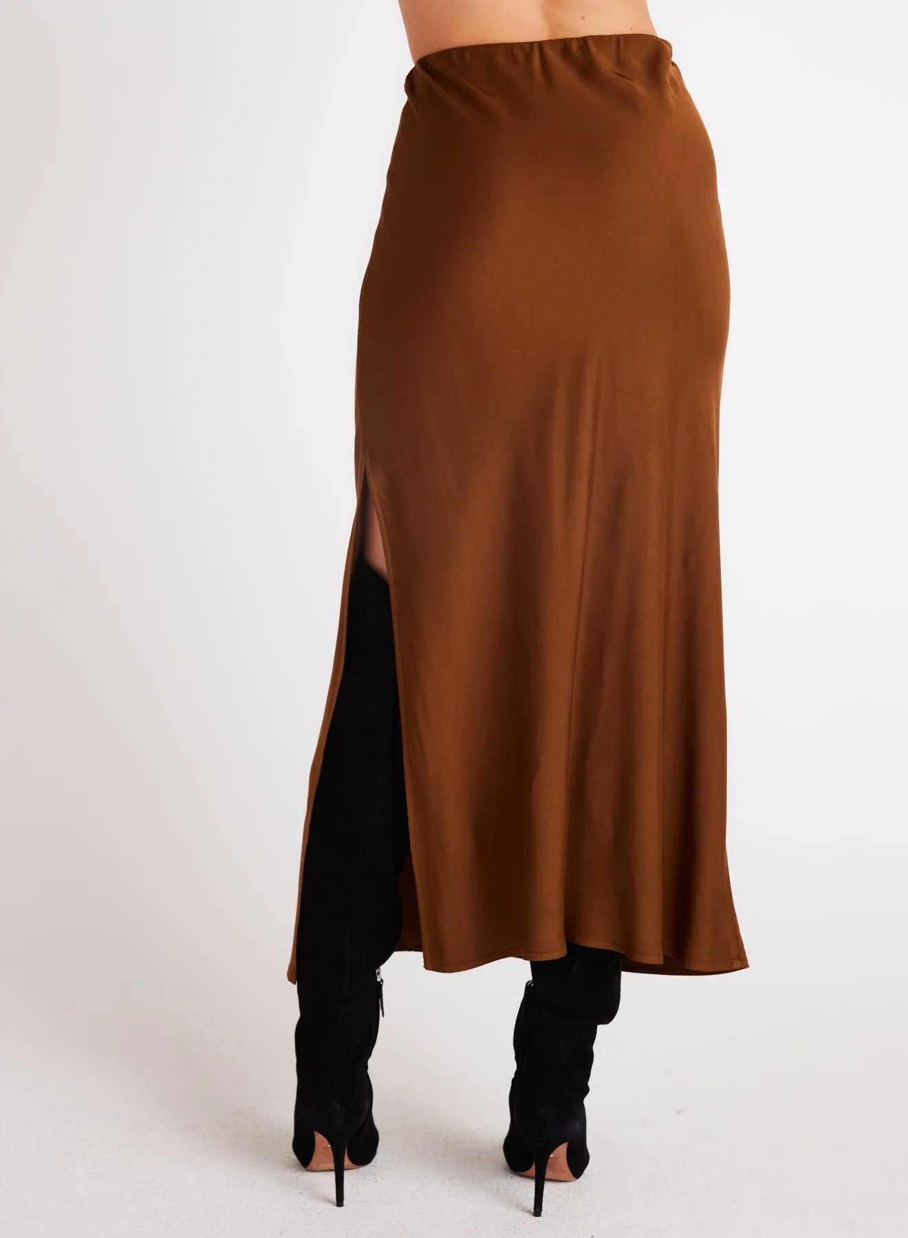 Satin Side Slit Maxi Skirt - Twilight Gold sold by Bella Dahl product image thumbnail 3