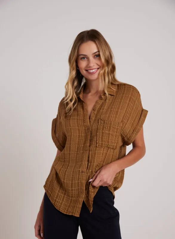 Short Sleeve Pocket Button Down - Topaz Gold sold by Bella Dahl