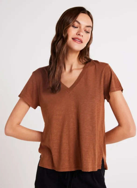 Side Slit V-Neck Tee - Twilight Gold sold by Bella Dahl
