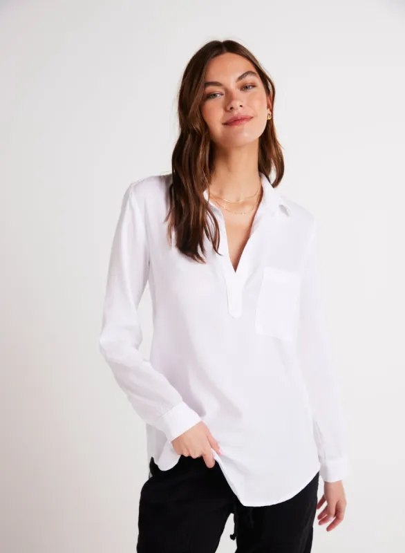 Long Sleeve Pullover Tunic - White sold by Bella Dahl