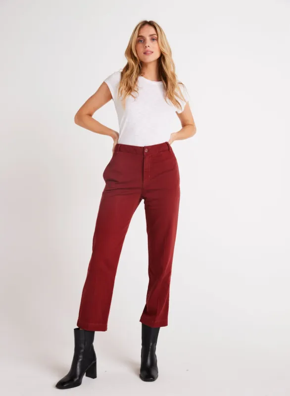 Jess Crease Line Trouser - Red Mahogany sold by Bella Dahl