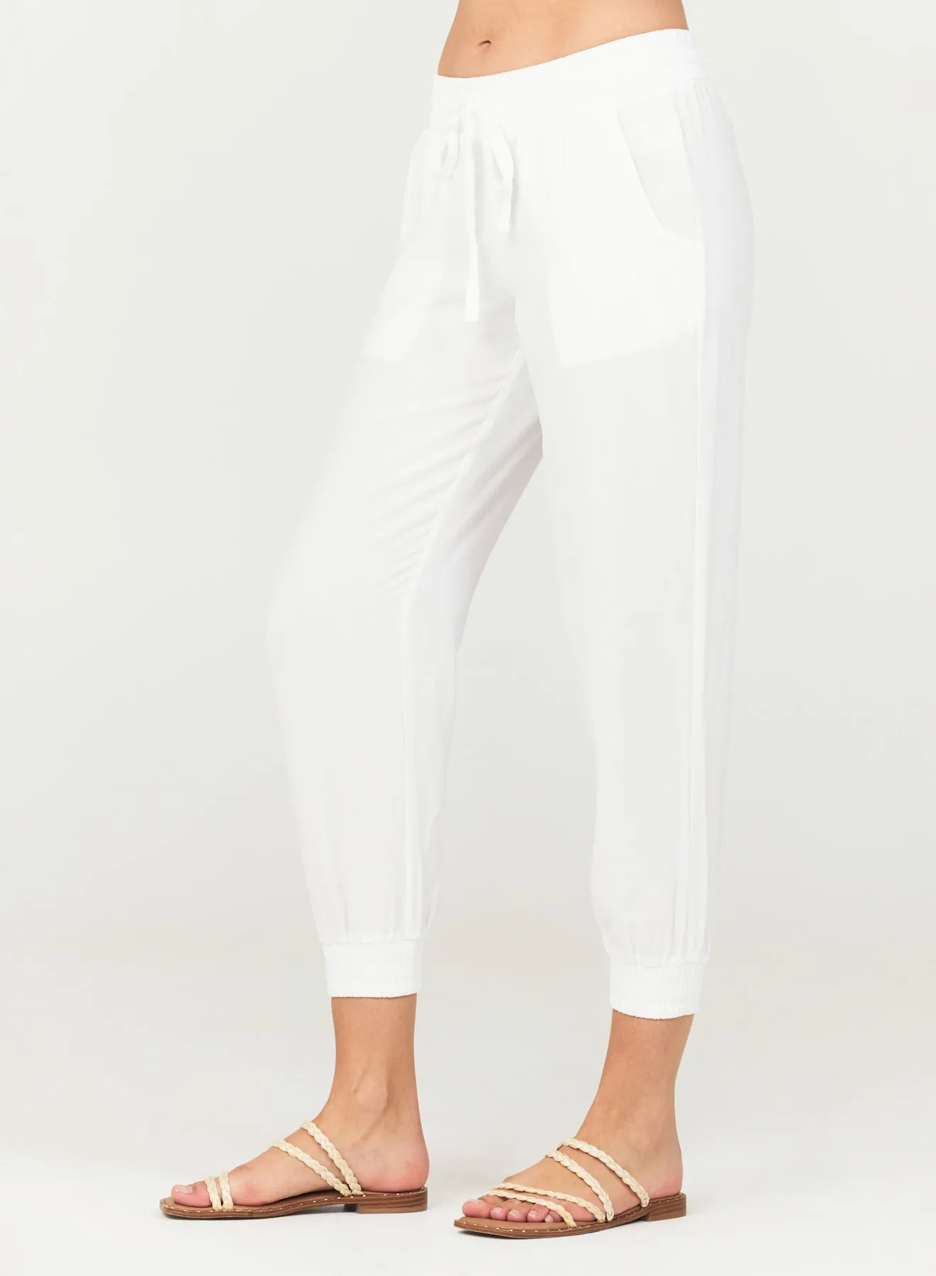 Easy Drawstring Jogger - White sold by Bella Dahl product image thumbnail 4