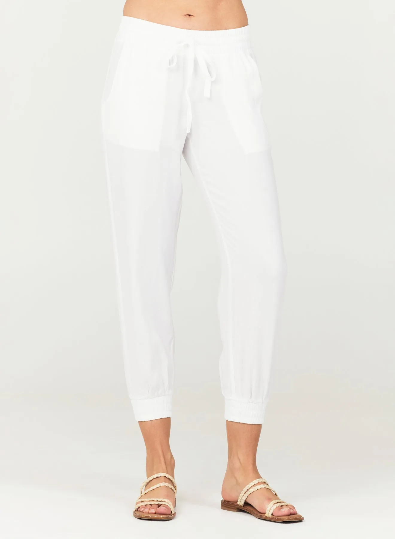 Easy Drawstring Jogger - White sold by Bella Dahl product image thumbnail 2