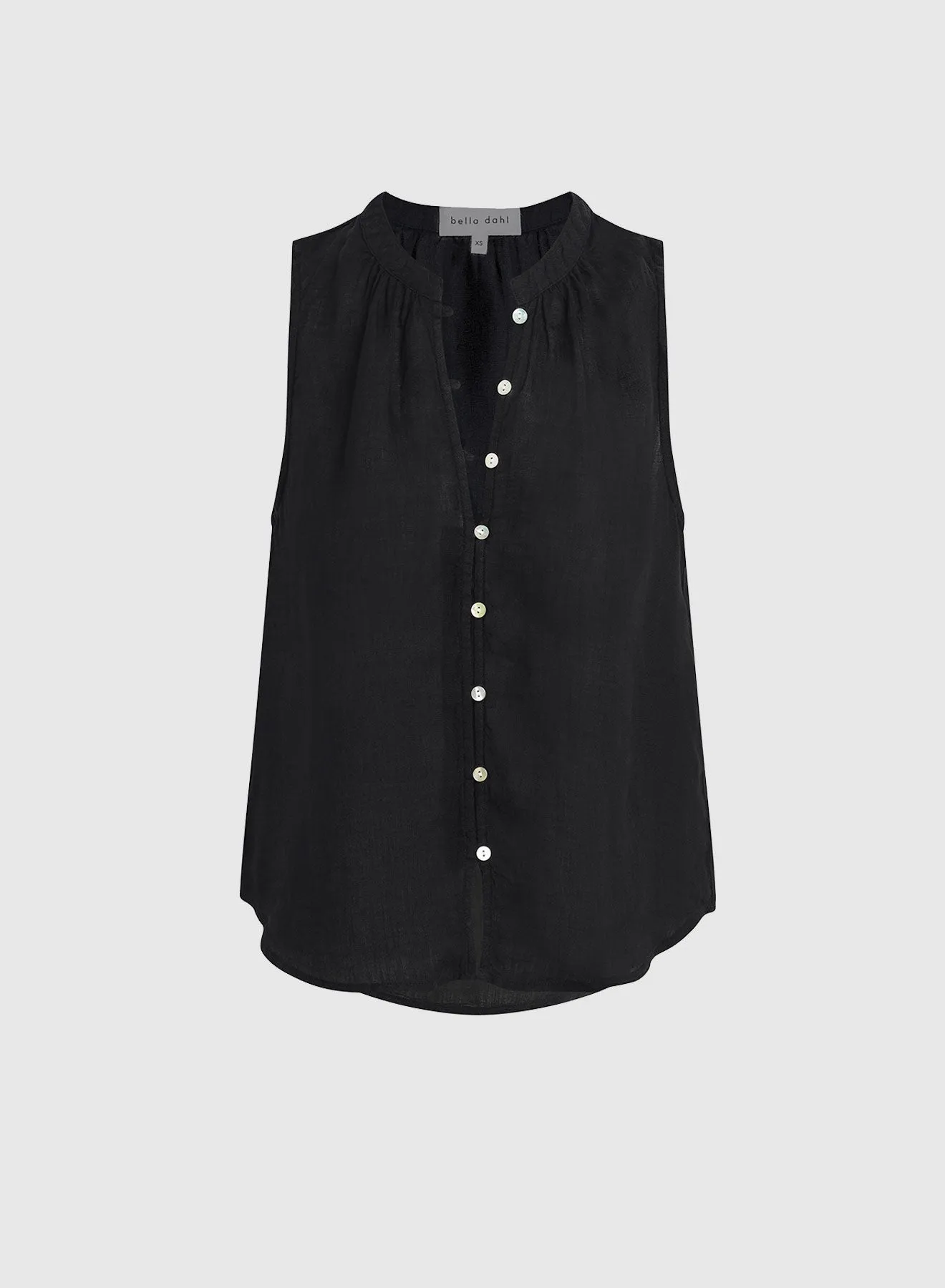 Sleeveless Shirred Shoulder Blouse - Black sold by Bella Dahl